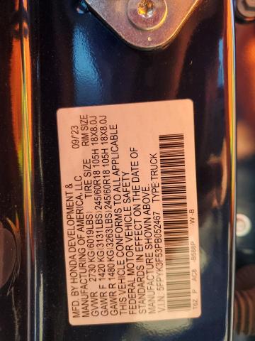 5FPYK3F53PB052467 - 2023 HONDA RIDGELINE RTL Mavi foto 12