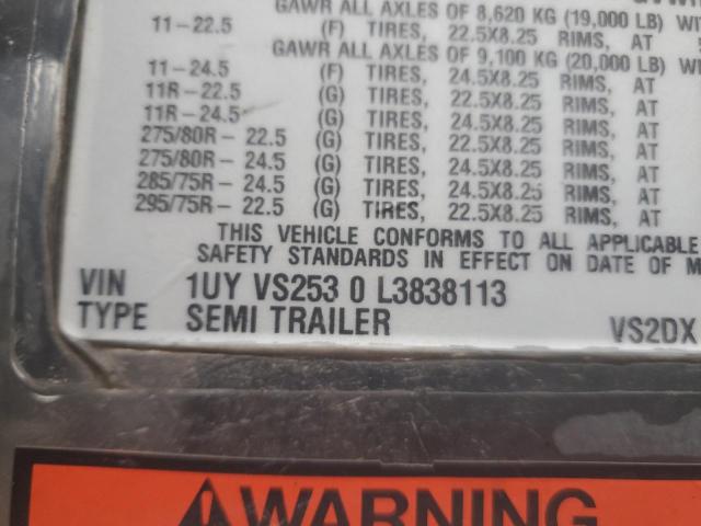 1UYVS2530L3838113 - 2020 UTILITY TRAILER WHITE photo 10