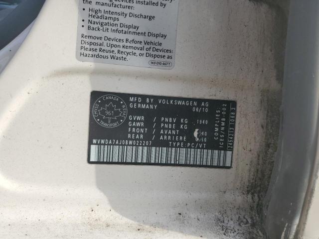 WVWDA7AJ0BW022207 - 2011 VOLKSWAGEN GOLF 白色 照片 13