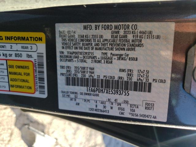 1FA6P0H7XE5393755 - 2014 FORD FUSION SE SILVER photo 13