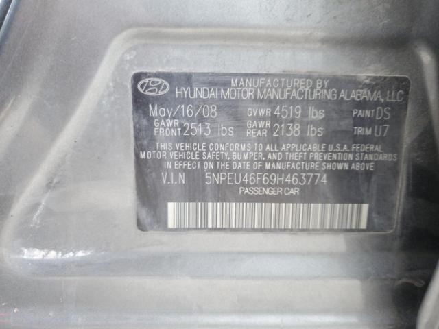 5NPEU46F69H463774 - 2009 HYUNDAI SONATA SE GRAY photo 12