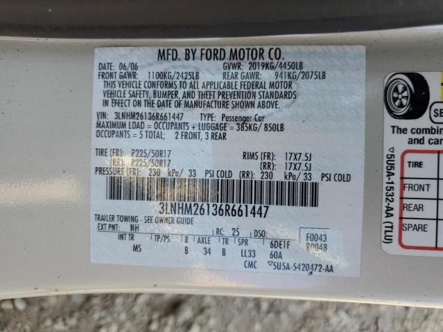 3LNHM26136R661447 - 2006 LINCOLN ZEPHYR GRAY photo 12