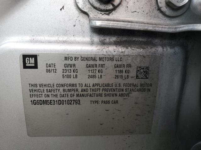 1G6DM5E31D0102793 - 2013 CADILLAC CTS PERFORMANCE COLLECTION ვერცხლისფერი ფოტო 12