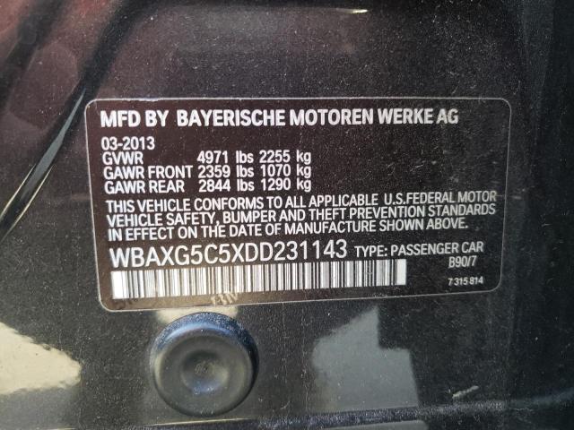 WBAXG5C5XDD231143 - 2013 BMW 528 I GRAY photo 12