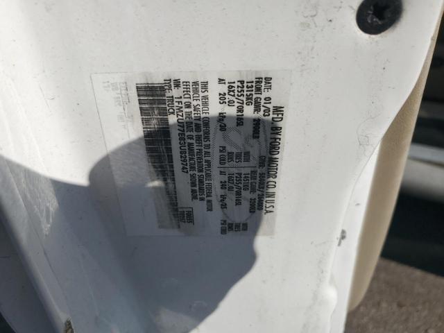 1FMZU77E83UB29747 - 2003 FORD EXPLORER S WHITE photo 12