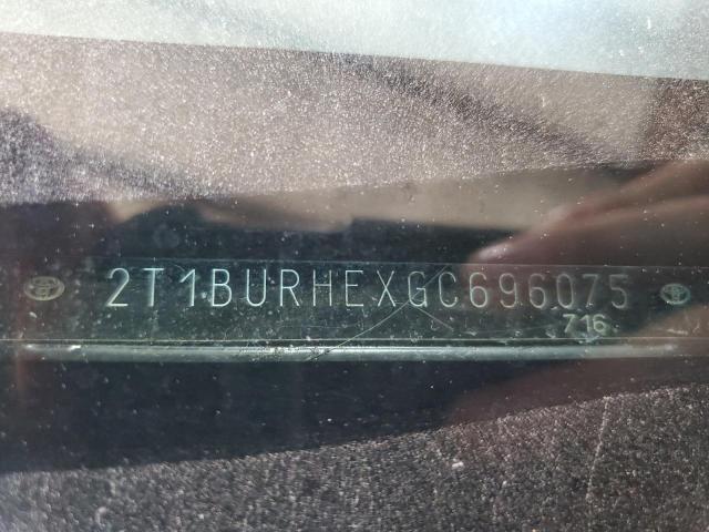 2T1BURHEXGC696075 - 2016 TOYOTA COROLLA L 银色 照片 12