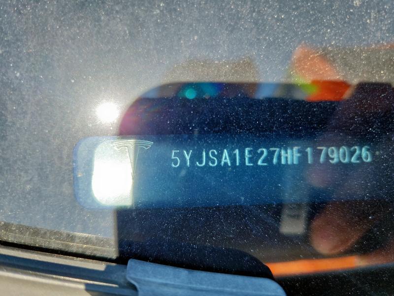 5YJSA1E27HF179026 - 2017 TESLA MODEL S თეთრი ფოტო 12