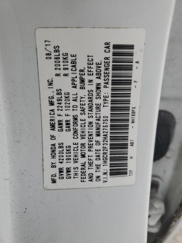 1HGCR2F32HA275750 - 2017 HONDA ACCORD LX 白色 照片 13