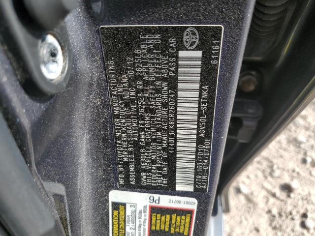 4T4BF1FK8CR260747 - 2012 TOYOTA CAMRY BASE 灰色 照片 13