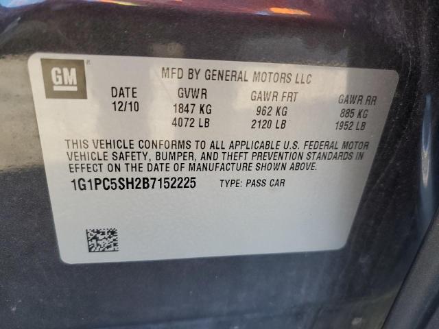 1G1PC5SH2B7152225 - 2011 CHEVROLET CRUZE LS GRAY photo 12