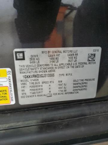 1GKKVRKD3GJ313566 - 2016 GMC ACADIA SLT-1 GRAY photo 14