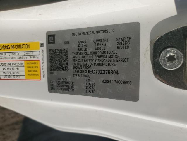 1GC0CUEG7JZ279304 - 2018 CHEVROLET SILVERADO C2500 HEAVY DUTY WHITE photo 12