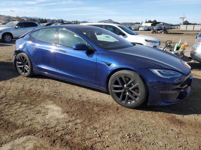 5YJSA1E56MF428419 - 2021 TESLA MODEL S ლურჯი ფოტო 4