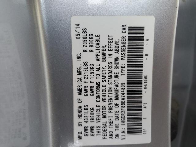 1HGCR2F89EA244809 - 2014 HONDA ACCORD EXL SILVER photo 12