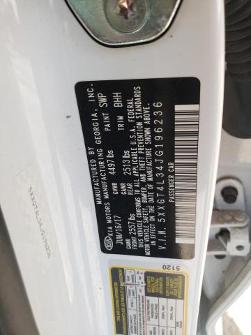 5XXGT4L34JG196236 - 2018 KIA OPTIMA LX WHITE photo 12