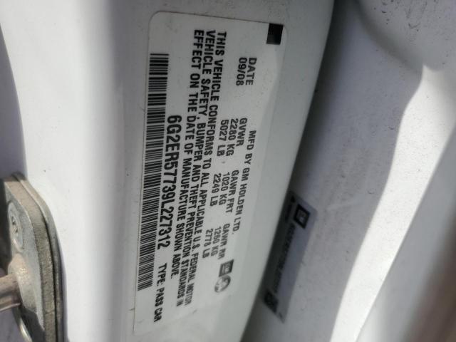 6G2ER57739L227312 - 2009 PONTIAC G8 WHITE photo 12