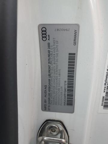 WAUC4AFR1GA011216 - 2016 AUDI S5 PREMIUM PLUS Blanc photo 12