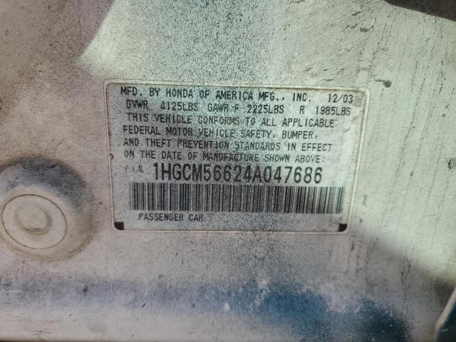 1HGCM56624A047686 - 2004 HONDA ACCORD EX GREEN photo 12