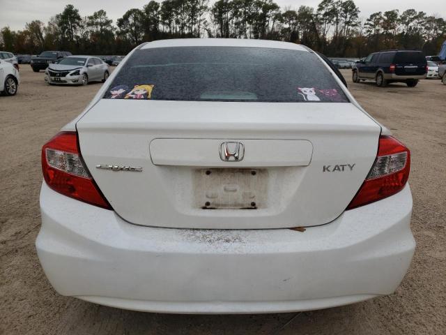 2HGFB2F59CH607406 - 2012 HONDA CIVIC LX WHITE photo 6