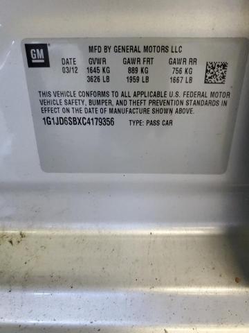 1G1JD6SBXC4179356 - 2012 CHEVROLET SONIC LT SILVER photo 13