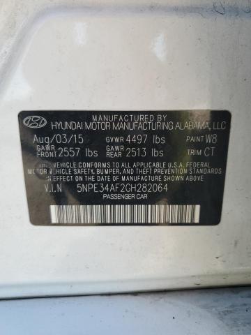 5NPE34AF2GH282064 - 2016 HYUNDAI SONATA SPORT WHITE photo 13