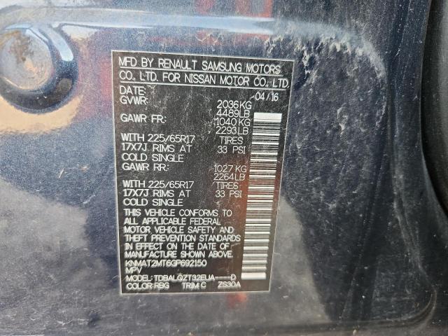 KNMAT2MT6GP692150 - 2016 NISSAN ROGUE S BLUE photo 13