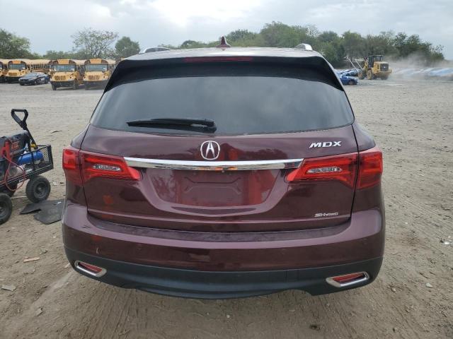5FRYD4H87EB050085 - 2014 ACURA MDX ADVANCE BURGUNDY photo 6