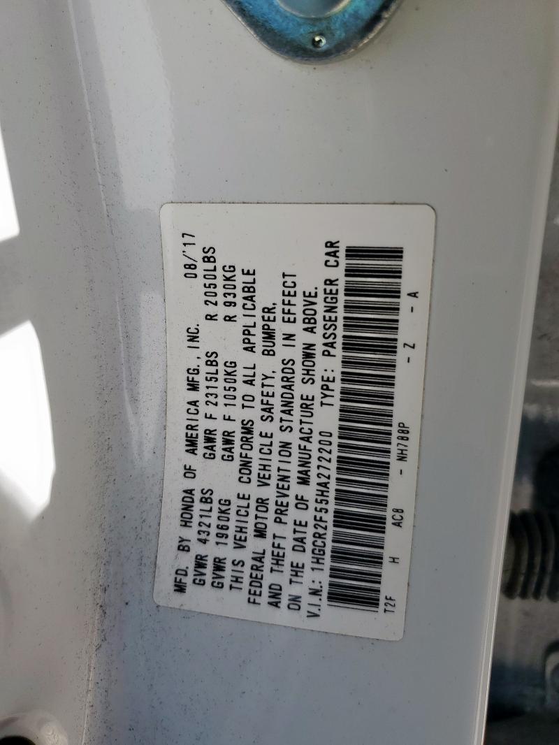 1HGCR2F55HA272200 - 2017 HONDA ACCORD SPORT 白色 照片 12