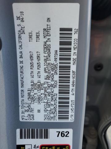 3TMCZ5AN5JM154132 - 2018 TOYOTA TACOMA DOUBLE CAB ნაცრისფერი ფოტო 12