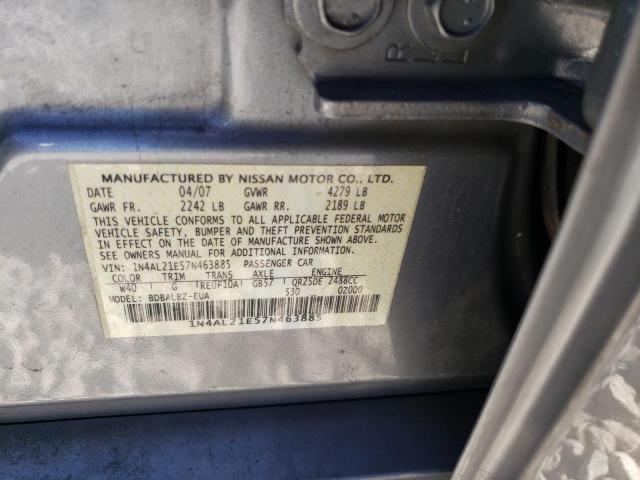 1N4AL21E57N463885 - 2007 NISSAN ALTIMA 2.5 GRAY photo 12