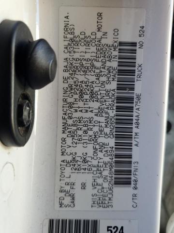 3TMJU62N48M064894 - 2008 TOYOTA TACOMA DOUBLE CAB PRERUNNER WHITE photo 12