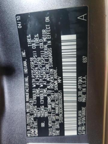 5TDYK3DC8BS028051 - 2011 TOYOTA SIENNA XLE ნაცრისფერი ფოტო 14