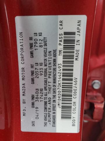 JM1DKDD70K1442493 - 2019 MAZDA CX-3 GRAND TOURING BURGUNDY photo 13