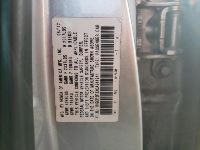 1HGCP2F3XCA244941 - 2012 HONDA ACCORD LX SILVER photo 12