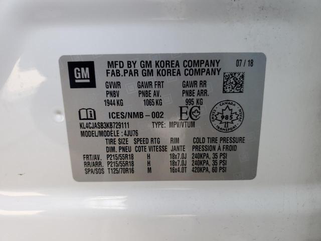 KL4CJASB3KB729111 - 2019 BUICK ENCORE PREFERRED 白色 照片 14