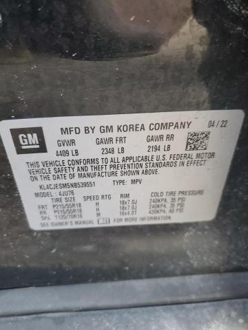 KL4CJESM5NB539551 - 2022 BUICK ENCORE PREFERRED BLACK photo 13