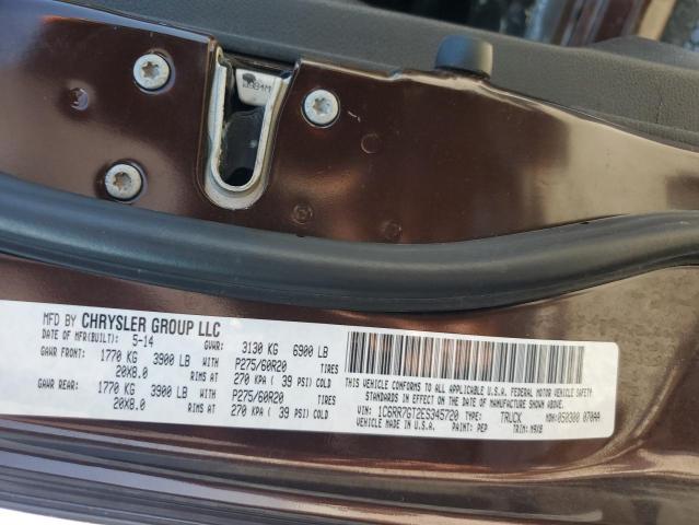 1C6RR7GT2ES345720 - 2014 RAM 1500 SLT BROWN photo 12