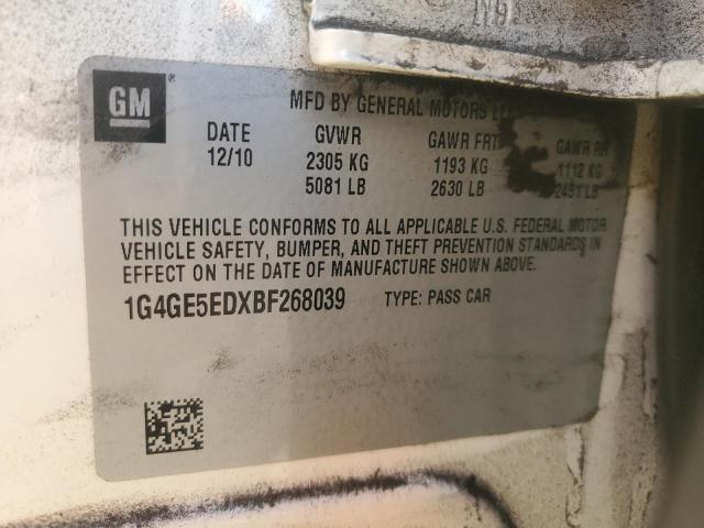 1G4GE5EDXBF268039 - 2011 BUICK LACROSSE CXS Ağ foto 13