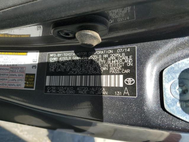 JTKJF5C71F3096407 - 2015 TOYOTA SCION TC 灰色 照片 12