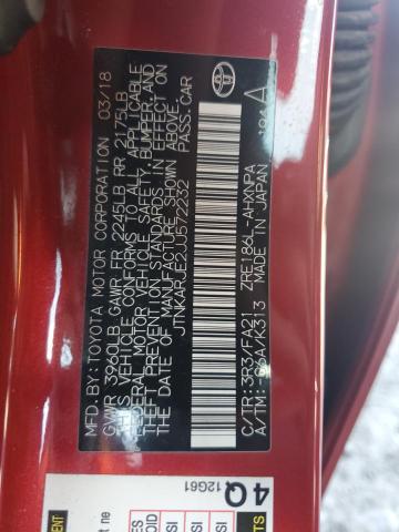 JTNKARJE2JJ572232 - 2018 TOYOTA COROLLA IM RED photo 13