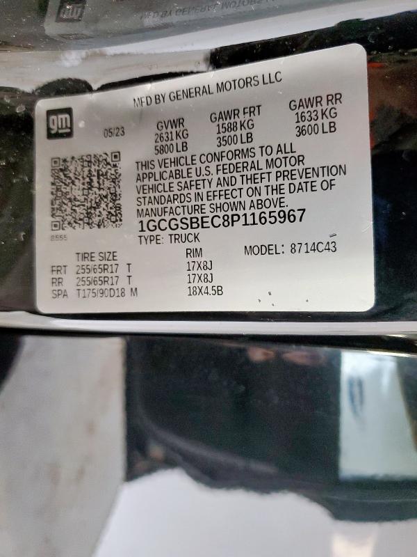 1GCGSBEC8P1165967 - 2023 CHEVROLET COLORADO 黑色 照片 13