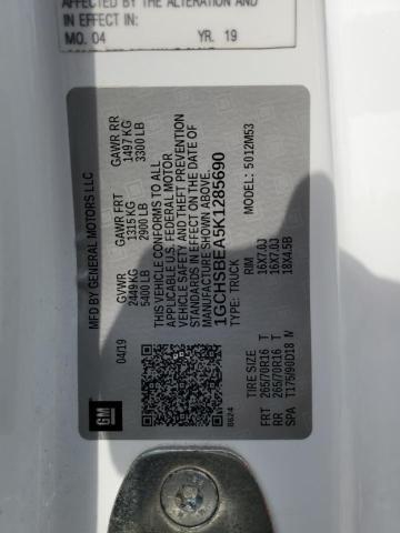 1GCHSBEA5K1285690 - 2019 CHEVROLET COLORADO Biały zdjęcie 13