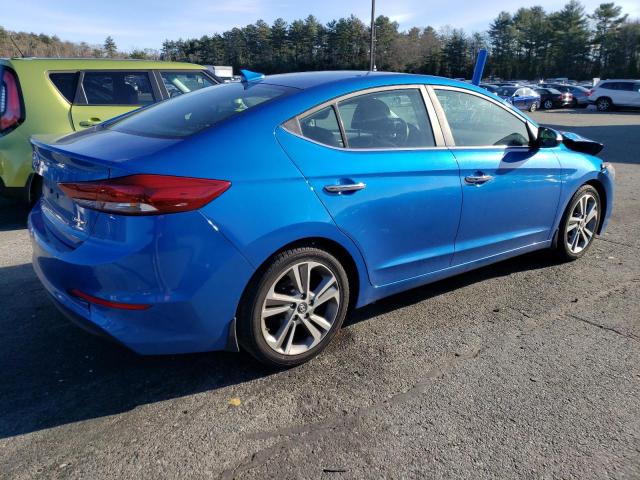 KMHD84LF9HU315994 - 2017 HYUNDAI ELANTRA SE BLUE photo 3