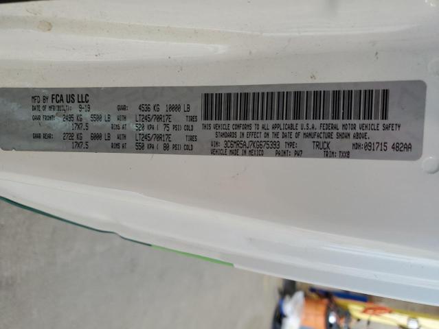 3C6MR5AJ7KG675393 - 2019 RAM 2500 TRADESMAN Biały zdjęcie 14