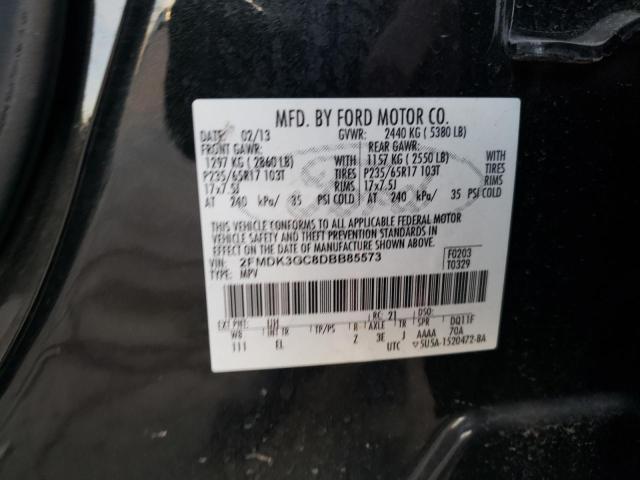 2FMDK3GC8DBB85573 - 2013 FORD EDGE SE BLACK photo 13