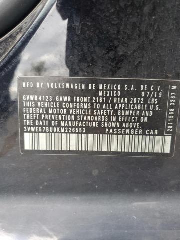 3VWE57BU0KM226553 - 2019 VOLKSWAGEN JETTA SEL შავი ფოტო 13