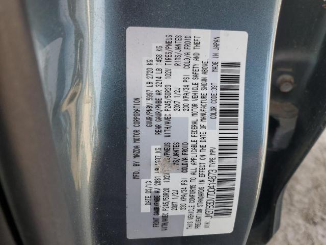 JM3TB3DV7D0414873 - 2013 MAZDA CX-9 GRAND TOURING GRAY photo 13