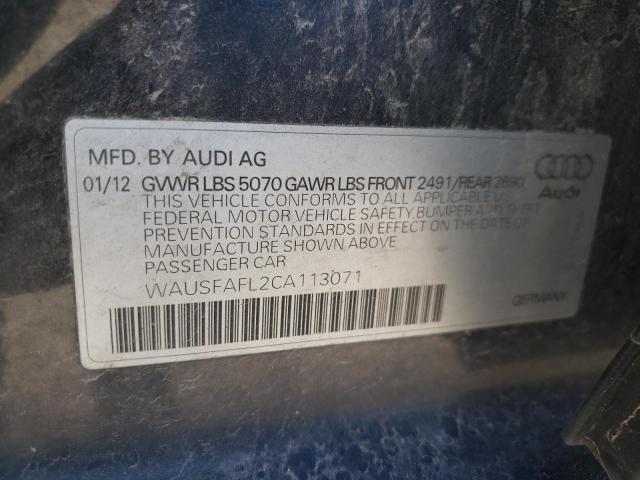 WAUSFAFL2CA113071 - 2012 AUDI A4 PREMIUM GRAY photo 13