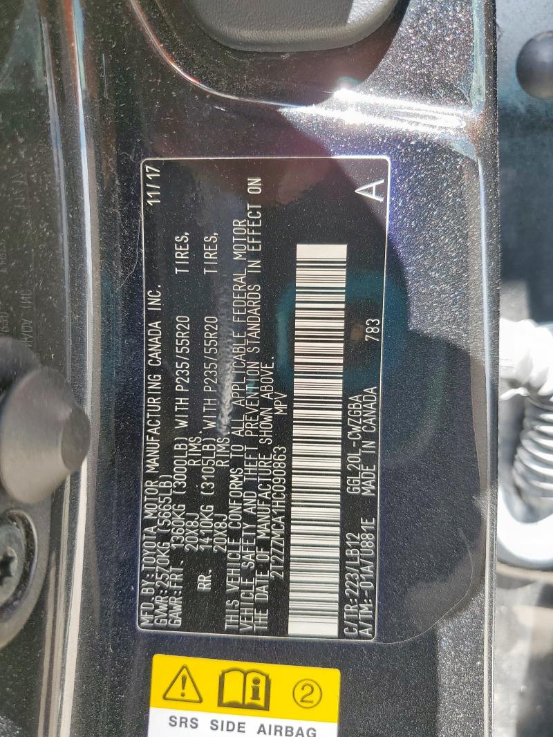 2T2ZZMCA1HC090863 - 2017 LEXUS RX 350 BASE BLACK photo 14