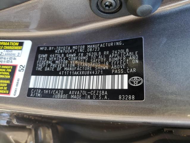 4T1T11AKXRU844371 - 2024 TOYOTA CAMRY SE NIGHT SHADE GRAY photo 12